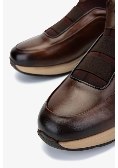 Valmenti Erkek Hakiki Deri Kahverengi Sneakers & Spor Ayakkabı 383 Val-6094 Erk Ayk Y25 Kahve Slvr Kahverengi