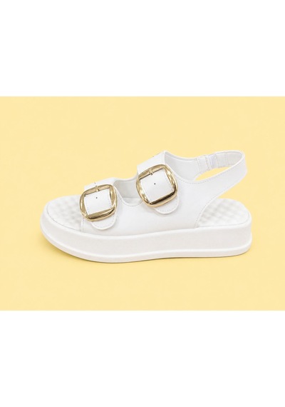Trendyshose 06474 Rahat Anatomic Toka Ayarlanabilir Garantılı Kadın Sandalet Beyaz