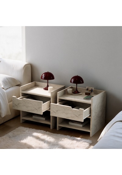 İnarch Dizayn Nero Komodin Sağ Ve Sol Modül Set Tek Çekmeceli Modern Tasarım Traverten İnarch Dizayn Nero Komodin Sağ Ve Sol Modül Set Tek Çekmeceli Modern Tasarım Traverten