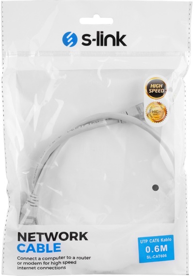 S-lınk Sl-cat606 Cat6 Patch 60cm Kablo Gri 1923 1