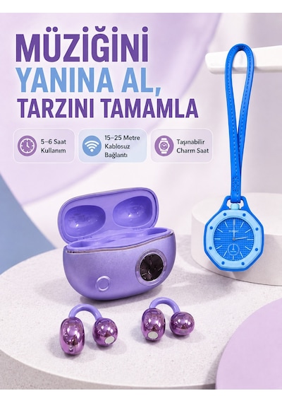 Lexroo Kablosuz Stereo Kulaklık Ve Mavi Askılı Çanta Saati İkili Fırsat Paketi