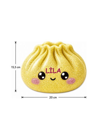 Dumpling Squishy Çin Mantısı Temalı Kişiye Özel Mdf Çocuk Odası Süsü Sarı