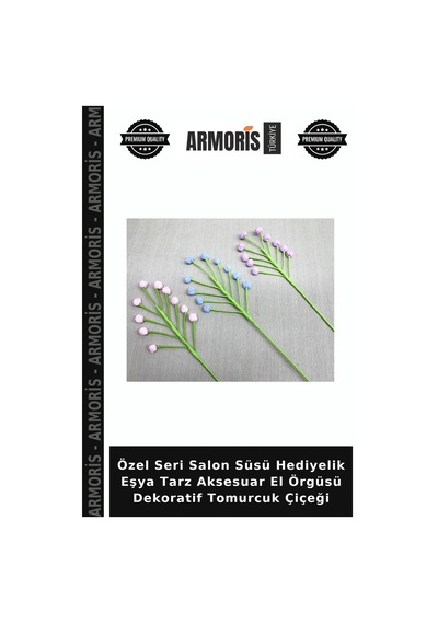 Özel Seri Salon Süsü Hediyelik Eşya Tarz Aksesuar El Örgüsü Dekoratif Tomurcuk Çiçeği Çok Renkli