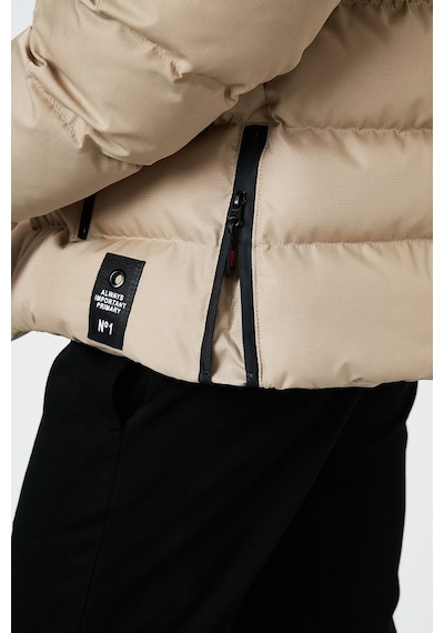 Buratti Slim Fit Suni Kürklü Peluş Astarlı Çıkarılabilir Kapüşonlu Şişme Erkek Mont 5761080 B Taş