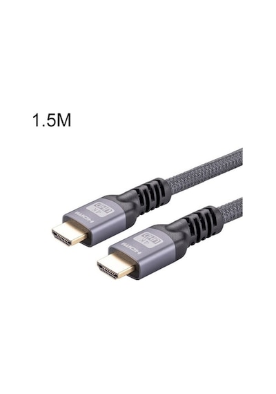 Rogfer Hdmı 2.0 Erkek - Hdmı 2.0 Erkek 4k Ultra-hd Örgülü Adaptör Kablosu, Kablo Uzunluğu: 1.5m Gri