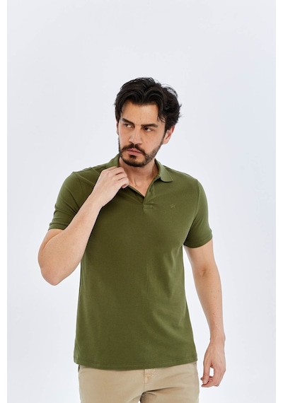 Süvari Slim Haki Erkek Polo Yaka T-shirt Ts1014000474