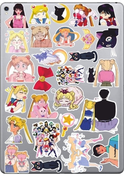 Sailor Moon Seri 2 Sticker Seti Laptop Ajanda Pc Tablet Telefon Defter Etiket Bullet Journal Diğer