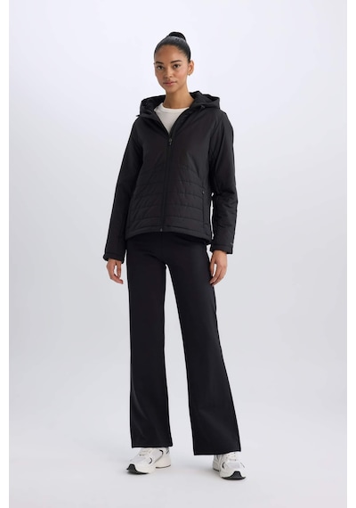 DeFactoFit Su İtici Regular Fit Kapüşonlu Fermuarlı Mont D6085AX25SPBK81 Siyah