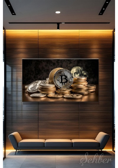 Yatay Kanvas Tablo Tekli Ofis Broker Bankacılık Yatırım Kripto Para Bitcoin Borsa Forex 2912