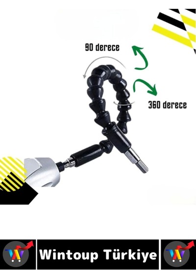 Kompakt Tamir Vidalama Montaj Elektrikli Matkap Tornavida 360 Derece Şaftlı Esnek Tornavida Ucu Seti