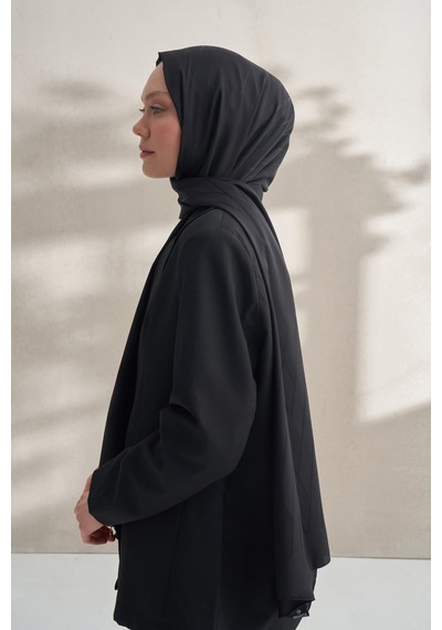 Armanda Krep Jakar Prizma Desen Şal - 70 X 190 Siyah