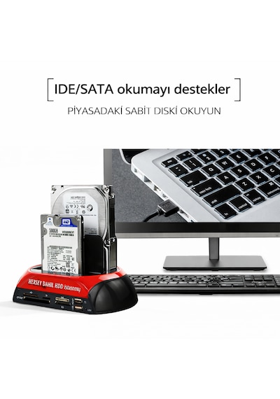 Usb 3.0 Hdd Docking Station 2.5 3.5 Ide Sata Disk Okuyucu Klonlama İstasyonu Harici Disk Yuvası Diğer