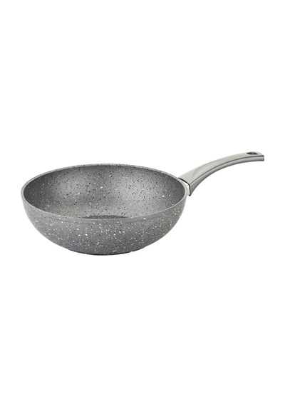 Granit Wok Tavası 28 Cm Gri Renk Çok Renkli
