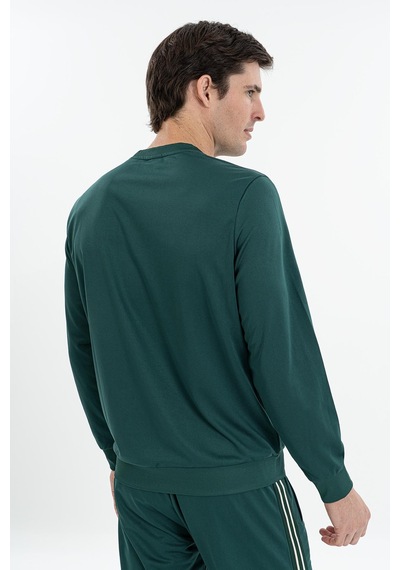 Maraton Comfort Erkek Bisiklet Yaka Yeşil Sweatshirt Yeşil