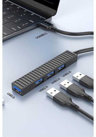Tr Fh2 4 Port Usb Hub Çoklayıcı Usb 3.0 5 Gbps + 3 Usb 2.0, Usb-c Güç Girişli Tak Çalıştır Usb Çoğalt