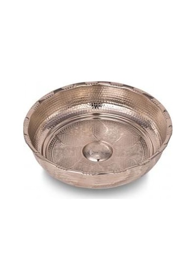Turna Bakır Kurnacı Hamam Tası 20 CM Makine İşleme Nikel Turna40 Gümüş