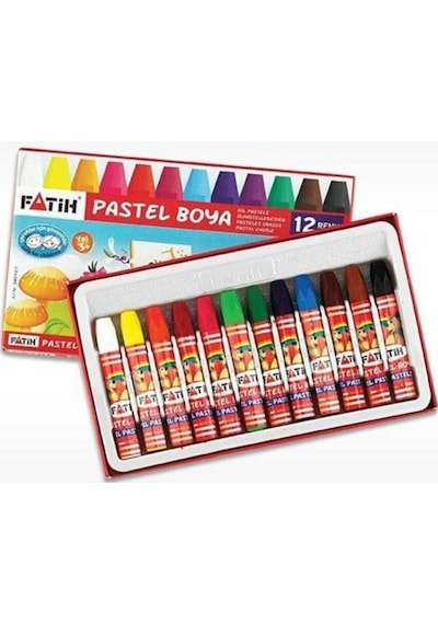 12'li Pastel Boya Kalemi 12 Renk Pastelboya Çok Renkli