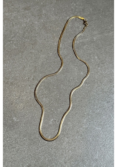 İtalyan Model Floransa Tasarım Şık Kadın Gold Renk Stainless Steel 316l Çelik 55cm Kolye