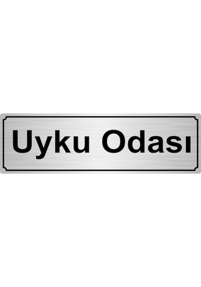 Uyku Odası Yönlendirme Levhası 7Cmx20Cm Gümüş Renk Metal
