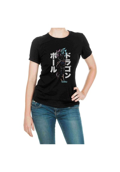 Anime Dragon Ball Baskılı Siyah Kadın Tshirt (534671318)
