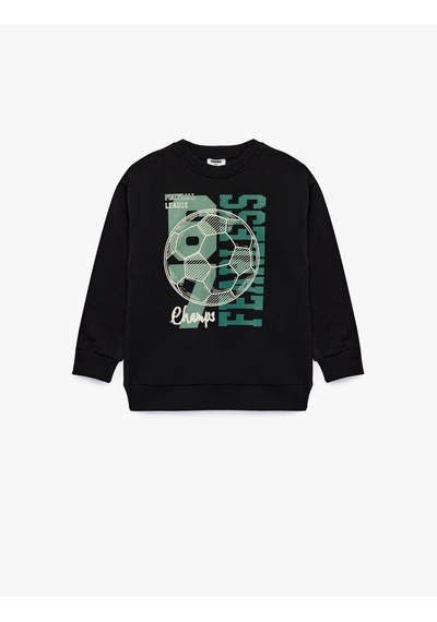 Koton Futbol Temalı Baskılı Şardonlu Bisiklet Yaka Uzun Kollu Sweatshirt Siyah 7wkb10484tk Koton Futbol Temalı Baskılı Şardonlu Bisiklet Yaka Uzun Kollu Sweatshirt Siyah 7wkb10484tk