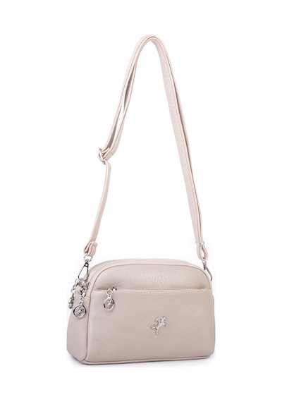 Nas Bag Kadın Günlük Sade Şık Çok Gözlü Çapraz Çanta 23x14 Cm Kum Victoria