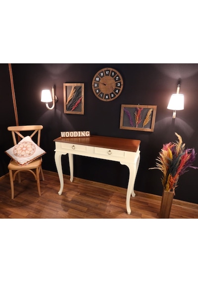 Wooding 100 Cm Çekmeceli Masif Krem Ceviz Dresuar (548587958) Krem