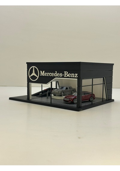 3d Baskı 1/64 Ölçekli Mercedes Showroom Tasarımlı Diorama Araç Sergileme Garajı