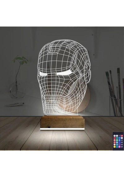 Luvivia Ironman Robot 3d Lamba - Masa Gece Lambası Şeffaf