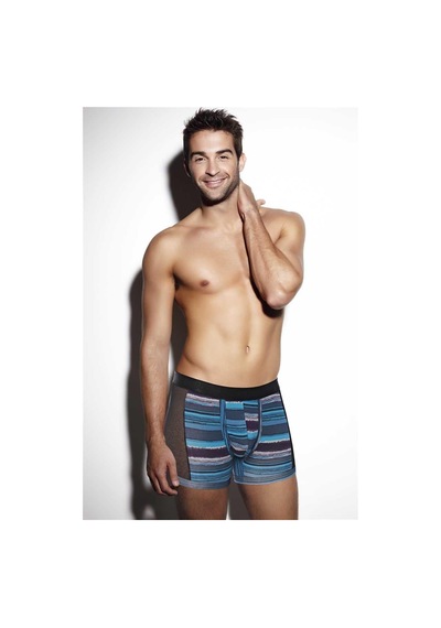 Aria's Closet Arias Closet Erkek Pamuklu Yan Fileli Çizgili Boxer Çok Renkli