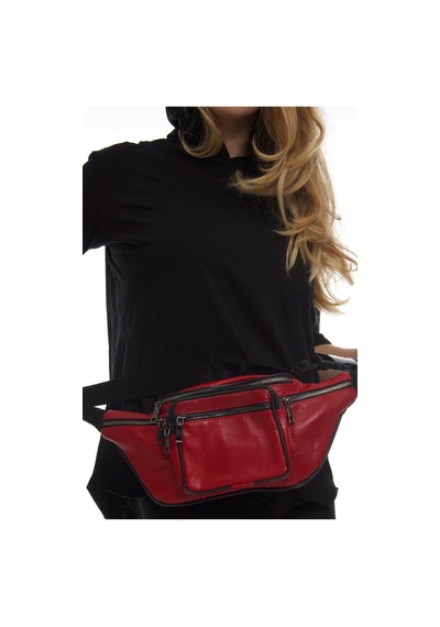 Nahitatyana Unisex Kırmızı Çok Cepli Hakiki Deri Freebag Bel Çantası Ve Omuz Çantası Kırmızı - 121763658 Kırmızı