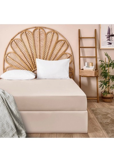 Soft Eco Tek Kişilik Lastikli Çarşaf - Bej - 100x200 Cm Çok Renkli