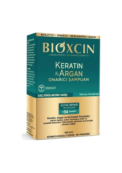 Şampuan Keratin&argan Onarıcı 300 Ml Tüm Saç Tipleri İçin Bakım Sağlayan Bioxcin.