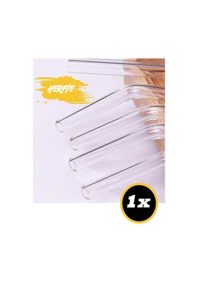 Tekli Eğilimli Cam Pipet Beyaz