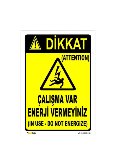 Çalışma Var Enerji Vermeyiniz 25x35 Cm Sticker