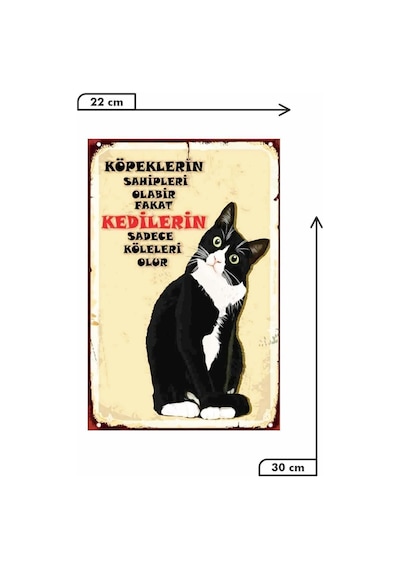 Kuşe Kağıt Duvar Posteri Kedilerin Sadece Köleleri Olur Retro Vintage Drtr0033