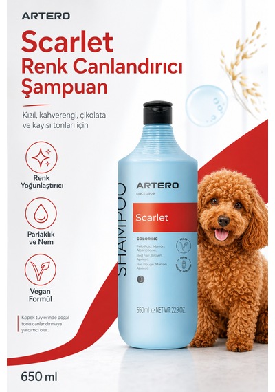 Artero Scarlet Poodle Irkına Özel Renk Arttırıcı Şampuan 650 Ml
