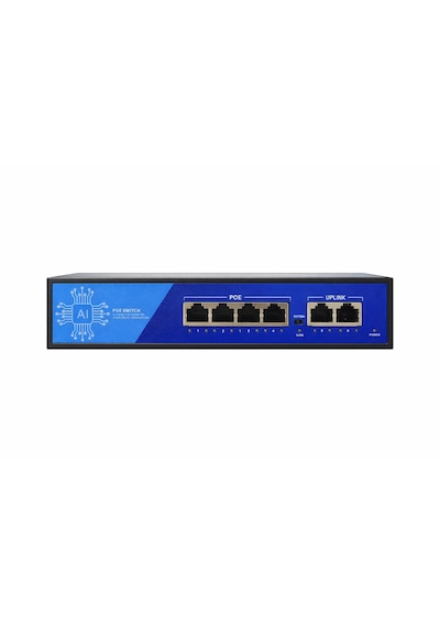 3dcool 3d-psf04-fg 6 Port Kamera Poe Switch 4xpoe 2xuplink Full Gigabit 65w 250mt
