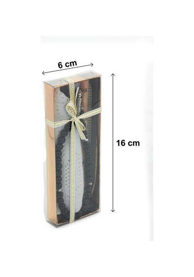 Misvaklı Tesbihli Namaz Takkesi Erkek Hac Umre Hediyelik Seti - Beyaz