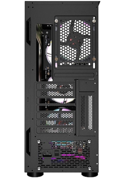 Rampage Hollow 650 W 80+ 4 x 12 CM ARGB Fan Temperli Camlı Mid Tower Oyuncu Kasası
