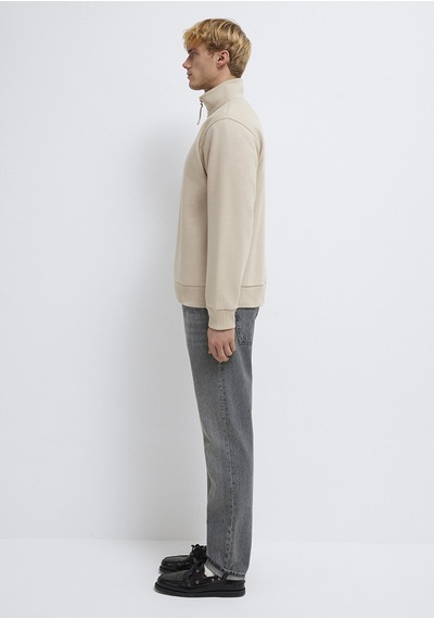 Mavi - Yarı Fermuarlı Ekru Sweatshirt 0s10278-70004 Ekru