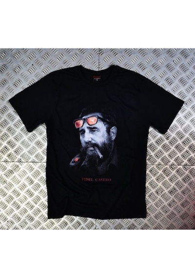 Stoned&Fame Fıdel Castro Baskılı T-shirt SIYAH