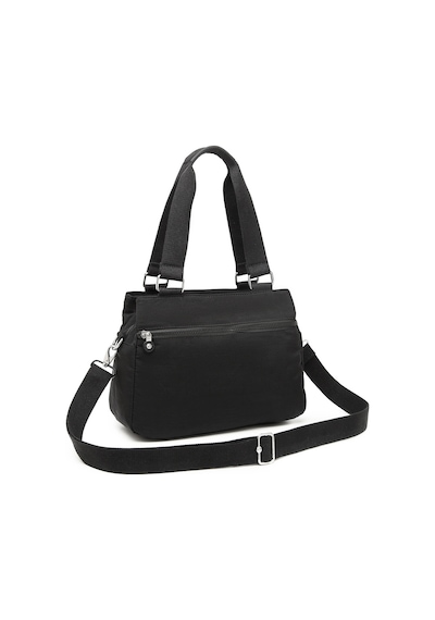 Smart Bags Orta Boy Çok Cepli Su Geçirmez Hafif Krınkıl Kumaş Kadın Omuz Çantası Siyah 46773163