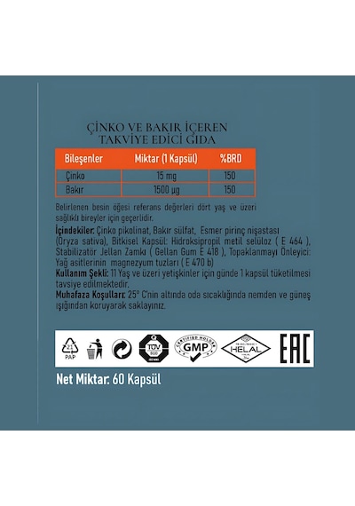 PadroVita Çinko ve Bakır İçeren Takviye Edici Gıda 3 x 60 ML
