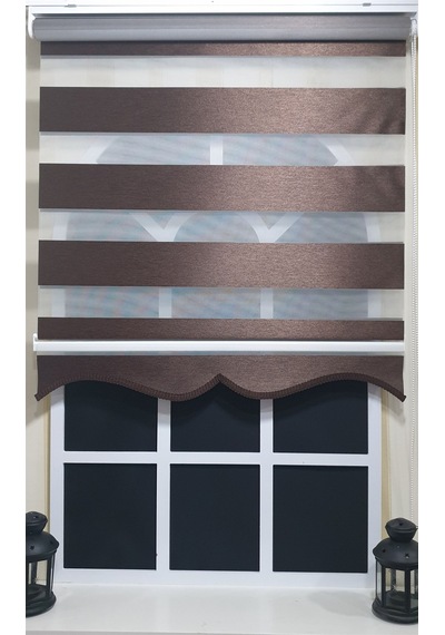 Zebra Stor Perde Kahverengi Etek Dilimli St 004 Kahverengi