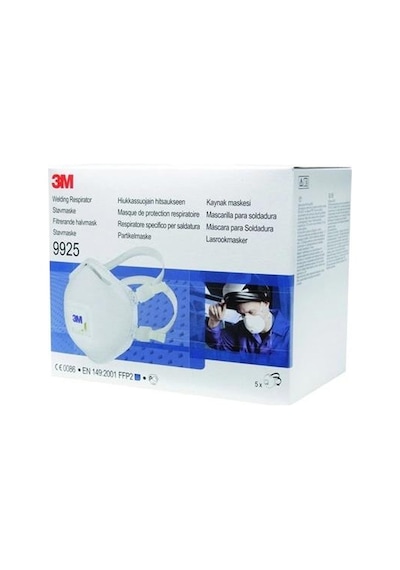 3M 9925 FFP2 Toz Sis Kaynak Dumanı Maskesi (Tek Kullanımlık) 10'l