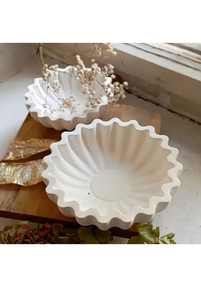 Dalgalı Kenarlı.büyük.kase.silikon Kalıp 977