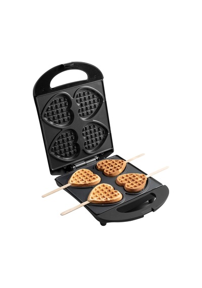 Bestron Saplı Kalp Waffle'lar Için Waffle Makinesi Mutfak Ekipmanları Siyah 189436779