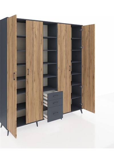 Hyperion Dolap 17 Raflı 3 Çekmeceli 4 Kapaklı 220x44x243 Antrasit-çam/antrasit Atlas Çam/antrasıt Hyperion Dolap 17 Raflı 3 Çekmeceli 4 Kapaklı 220x44x243 Antrasit-çam/antrasit Atlas Çam/antrasıt