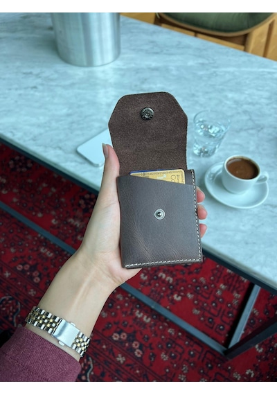 Mft Leather Hakiki Deri Çıtçıtlı Erkek Cüzdan Nova 5801 Kahverengi